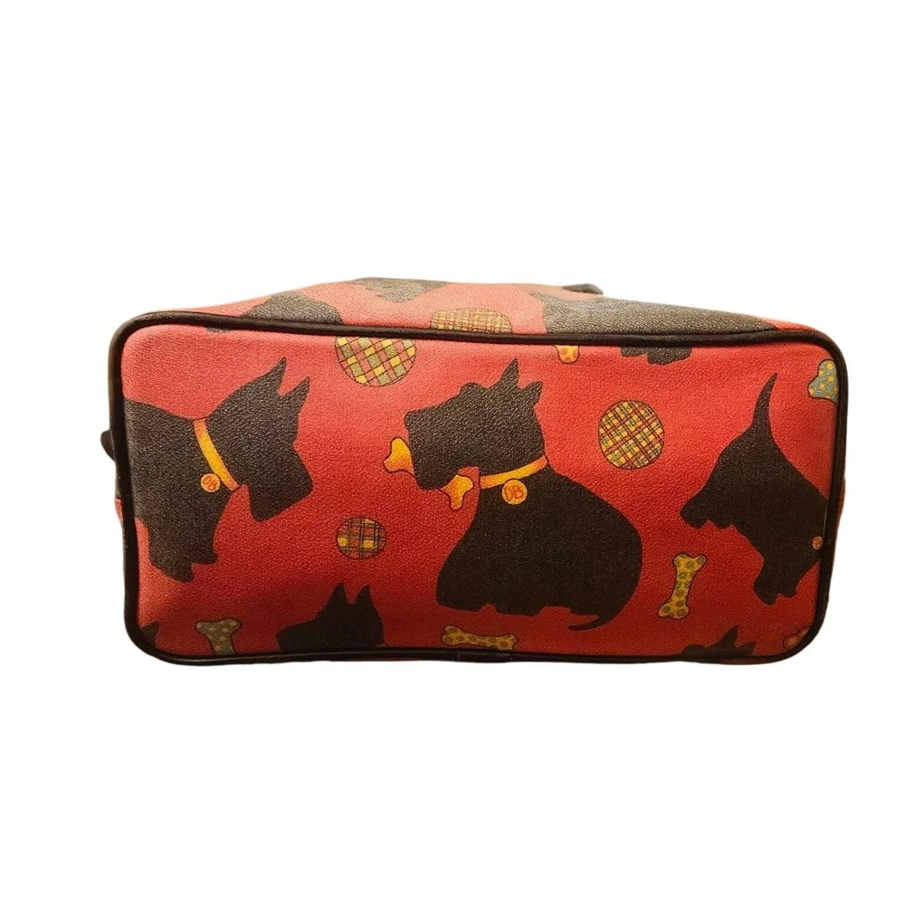 Dooney & Bourke Scottie Dog Print Red Coated Canvas Hobo‎ Shoulder Bag - Picture 5 of 11